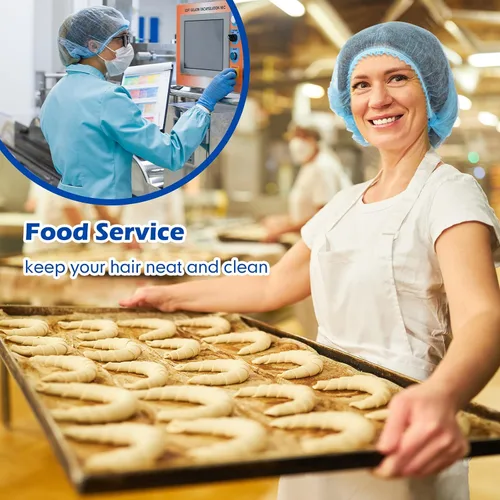 Vista 7 de Yahenda 1000 unidades desechables Bouffant gorras a granel redes de pelo de 21 pulgadas no tejidas para servicio de alimentos, restaurante
