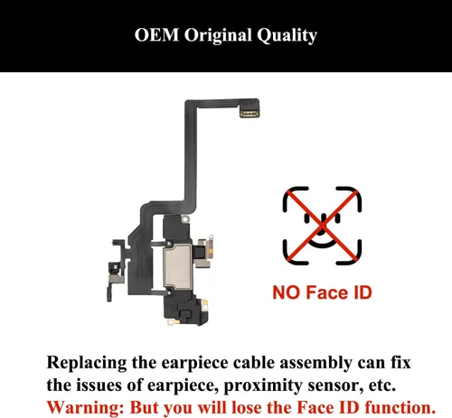 Vista 3 de Para iPhone 11 Auricular Reemplazo de altavoz y auricular Pieza de oído Sensor de luz de proximidad Cable flexible con herramientas de reparación