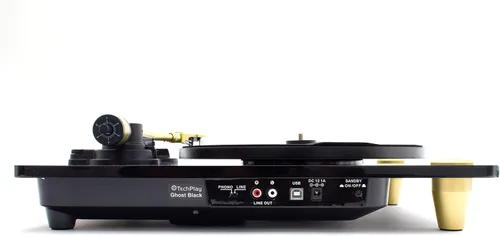 Vista 4 de TechPlay Ghost, Tocadiscos de 2 velocidades accionado por correa con transmisión Bluetooth. Se conecta de forma inalámbrica a tus altavoces Negro