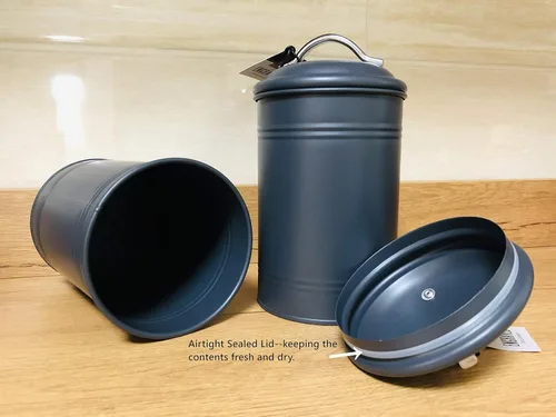 Vista 6 de Recipiente hermético de cocina con tapa, contenedor rústico de decoración de granja para alimentos secos, azúcar, café, té, tarro de almacenamiento