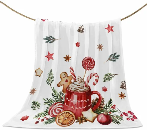 Vista 20 de Mantas de Tiro de Muñeco de Nieve de Navidad, Manta de Vellón Suave de Vacaciones de Invierno Decorativa para Hogar Sofá Sillón Silla Sala de Estar