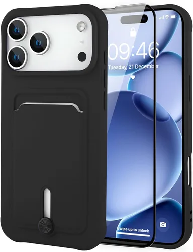 Vista 38 de MZELQ Cartera de TPU Compatible con Funda iPhone 12, Portarjetas Protección de Cámara Cubierta + Protector de Pantalla, Ranura Empujable para Niñas