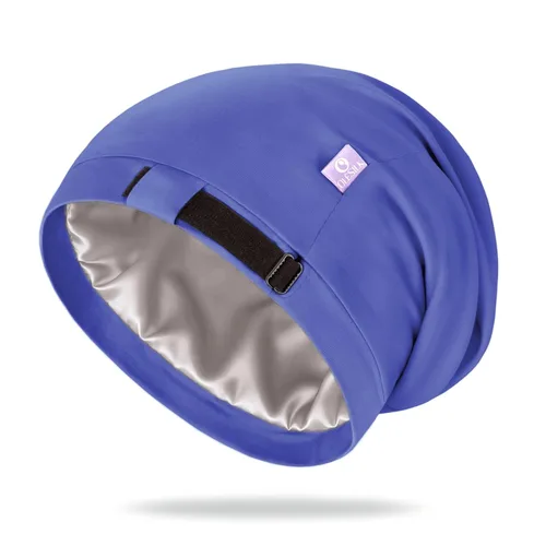 Vista 22 de OLESILK Gorro de seda para cabello rizado, gorro de seda para dormir, unisex, mediano, negro