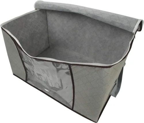 Vista 6 de Szxc Paquete de 2 bolsas de almacenamiento plegables grandes, horizontales + erectas para edredón, manta, ropa, almohada, ventana transparente