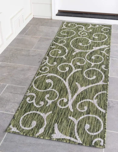 Vista 15 de Unique Loom Outdoor Botanical Collection - Alfombra rizada, 4 pies 1 pulgada x 6 pies 1 pulgada, rectangular, azul/marfil