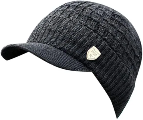 Vista 3 de Gorro de esquí de punto de lana de invierno de ganchillo para hombre