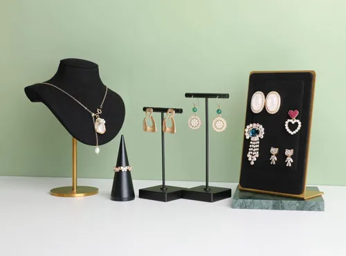 Vista 9 de BanST - Soporte de metal en forma de T para exhibir aretes y joyas, expositor de fotografía para mostrar