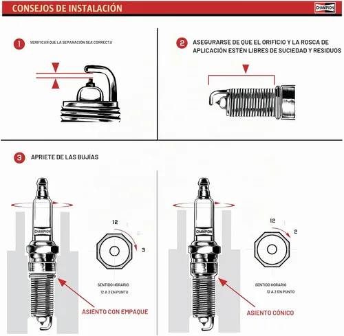 Vista 3 de Champion RC14YC (431) Cobre Plus Sustitución Spark Plug, (Pack de 1)