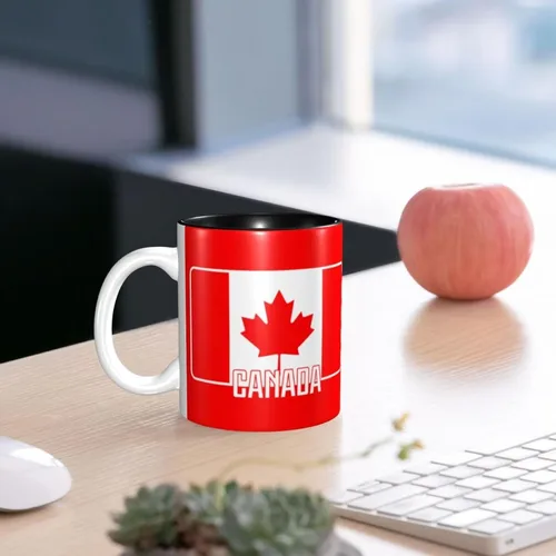 Vista 6 de Taza de café personalizada de Canadá diseñada y fabricada en Estados Unidos, taza de fútbol de cerámica personalizada de la Copa Nacional, añade tu