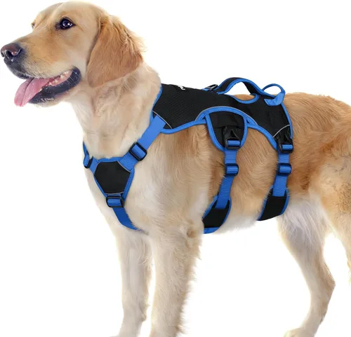 Vista 36 de rabbitgoo - Arnés para perros a prueba de fugas, arnés para mascotas acolchado y suave de cuerpo completo, arnés reflectante ajustable sin tirones