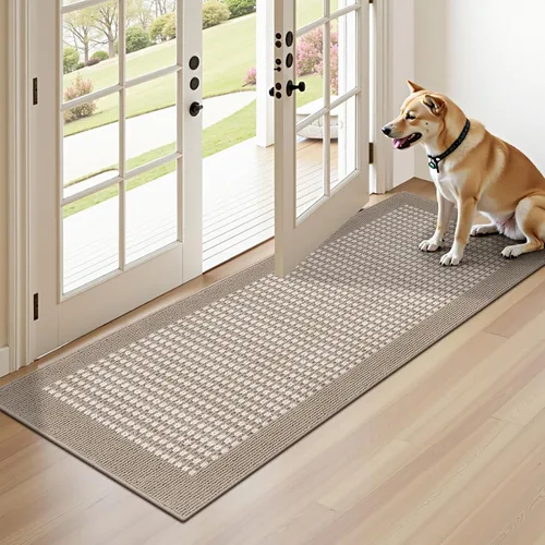 Vista 34 de Ileading Tapete para puerta de interior de 24 x 36 pulgadas, absorbente para perros, tapete de bajo perfil para entrada pequeño con respaldo de goma