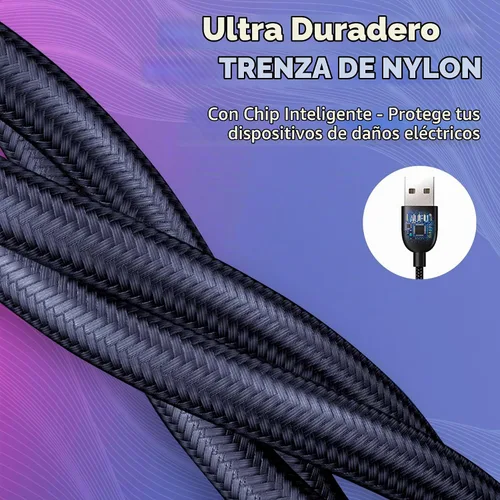 Vista 5 de Statik Cable de carga magnético 360, cargador tipo C 3 en 1, cable USB C a USB C, puntas micro USB e iProduct, adaptador USB A, cable de carga