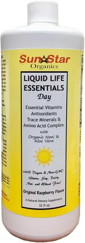 Vista 2 de Liquid Day Multivitamínico con noni y aloe vera, endulzado con néctar de agave, 33 onzas líquidas – Vitaminas esenciales A, B, C, E y D