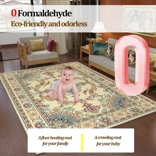 Vista 4 de Large Electric Heated Rug - Graphene Radiant Floor Heater with Adjustable Thermostat, 12-Hour Timer, Removable Washable Heating Pad, Perfect for