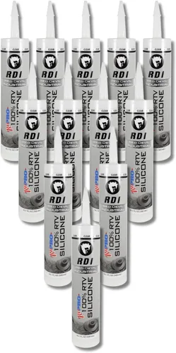 Vista 13 de Red Devil 08162I RD PRO RTV de grado industrial 100% silicona resistente a la intemperie, tubo de 10.1 oz, almendra, paquete de 1