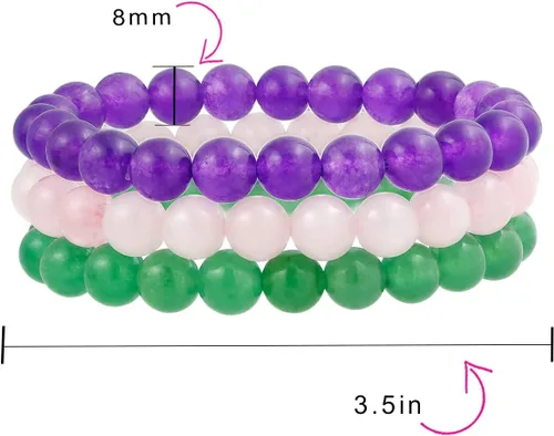 Vista 59 de Bling Jewelry Juego de 3 pulseras elásticas unisex apilables con cuentas redondas de 0.315 pulgadas para mujeres, adolescentes y hombres, multihebra