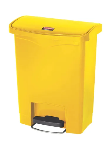 Vista 24 de Rubbermaid Commercial Products - Bote de basura Streamline Slim con pedal Papelera de plástico, 4 galones (15 litros), color rojo, con manos