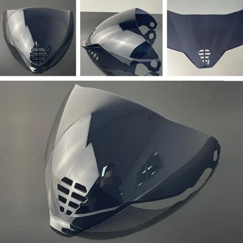 Vista 2 de IC-06 Escudos de casco para ICON Airflite Visor Faceshield parabrisas Sunshield Moto Accesorios (negro)