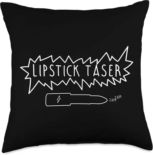 Vista 4 de Lipstick Taser Zapp Zapp Barra de labios Taser Throw Pillow, 16x16, Multicolor