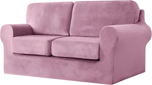Vista 72 de UNBBRRL Fundas de sofá de 3 piezas para sofá, funda de terciopelo elástico para sillón con 1 funda de cojín de asiento y 1 funda de respaldo