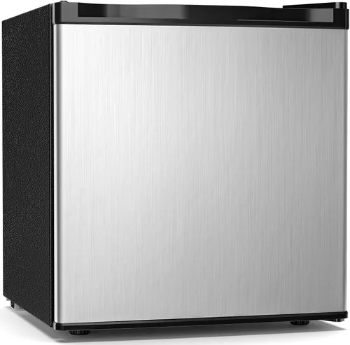 Vista 19 de Antarctic Star Mini refrigerador de 1.6 pies cúbicos con congelador, refrigerador pequeño y compacto con puerta reversible individual, estantes