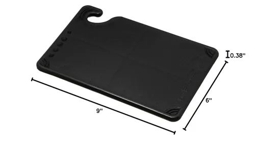 Vista 6 de San Jamar Saf-T-Grip Co-Polymer colección de tabla de cortar, Negro, 1
