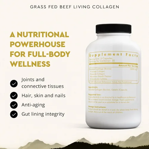 Vista 2 de Ancestral Supplements - Cápsulas de colágeno de carne de res alimentada con hierba, 180