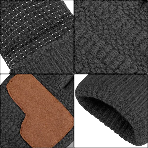Vista 4 de URATOT Paquete de 4 guantes de punto de invierno para hombre y mujer