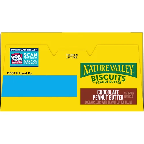 Vista 4 de Nature Valley Sándwiches de galletas, bocadillos de mantequilla de maní y chocolate, 5 unidades, 6.75 onzas 13g Whole Grain per Serving