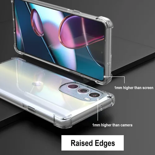 Vista 5 de Cresee Funda para Motorola Edge Plus 2022/Edge Plus 5G UW 2022, funda transparente con parachoques de esquina reforzado, ajuste delgado, funda