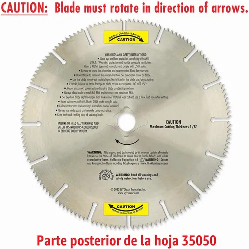 Vista 3 de IVY Classic 35050 Swift Cut 7-1/4" 128 dientes de aluminio y plástico Hoja de sierra circular de corte rápido con eje de 5/8" con agujero rómbico