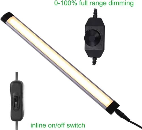 Vista 6 de AIBOO Kit de Barra Rígida de Luz LED Bajo Mostrador, Enchufable con Cable, Iluminación Bajo Gabinete con Interruptor LED Regulable de 12V