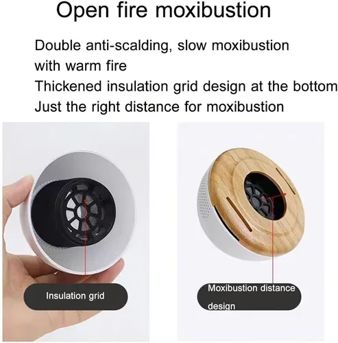 Vista 3 de Caja de moxibustión portátil sin humo, juego de caja de moxa colgante para el hogar, tarro de moxibustión para adultos, niños, cintura, cuello