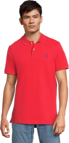 Vista 69 de Polo de piqué de algodón sólido para hombre con pequeño Pony Gris jaspeado
