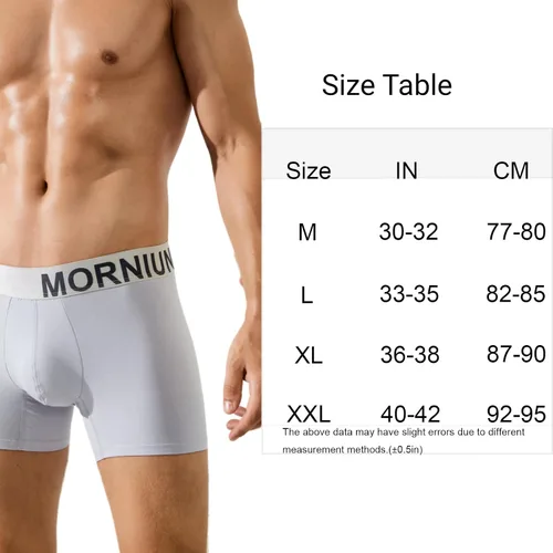 Vista 6 de MORNIUNDER Paquete de 3 bóxers de algodón para hombre, suaves, cómodos, frescos, ropa interior que absorben la humedad