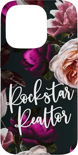 Vista 16 de iPhone 14 Plus Rockstar Realtor - Elegante estuche de regalo floral para agente inmobiliario