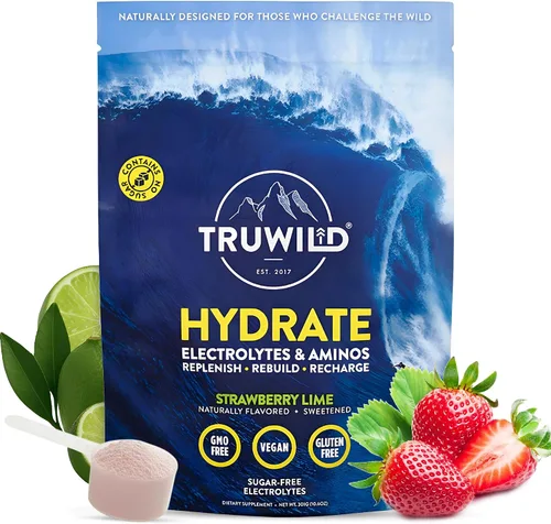 Vista 9 de TruWild Polvo de hidratación natural con cero azúcar, electrolitos veganos + aminoácidos, bebida de recuperación para uso diario, suplemento