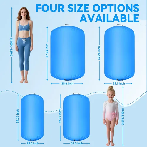 Vista 7 de FBSPORT Air Roller Gymnastics Barrel, Inflatable Gymnastics Air Roller Inflatable Air Gymnastics Mat for Yoga Cheerleading Training Home Outdoor