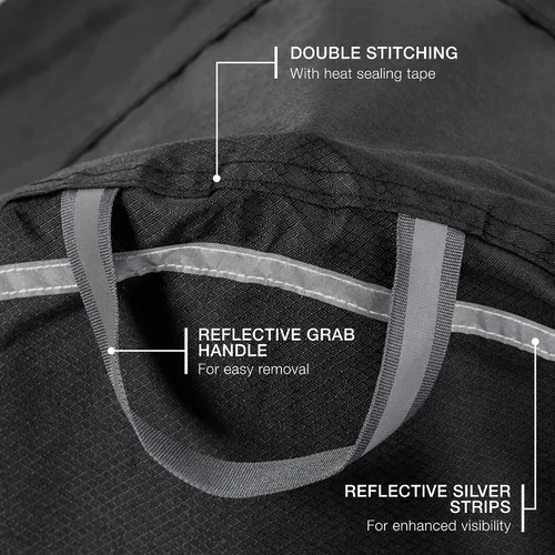 Vista 7 de Funda para bicicleta, impermeable para almacenamiento de bicicletas al aire libre para 1, 2 o 3 bicicletas. Material resistente Ripstop. 2 tipos