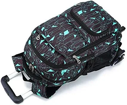 Vista 4 de VILINKOU - Mochila escolar de alta capacidad para niñas y niños, bolsas de carretilla rodante, seis ruedas para escalar escaleras, Varios