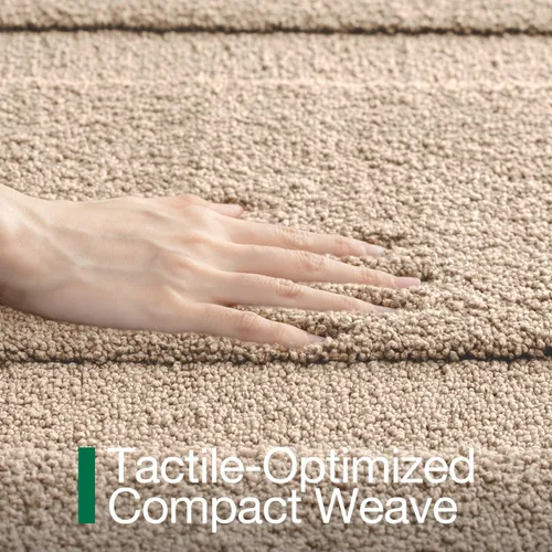 Vista 4 de LUMI Alfombras de baño ultrasuaves antideslizantes con parte trasera de goma, absorbente y lavable, de secado rápido, alfombra de felpa de Beige