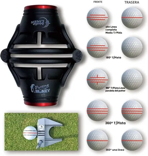 Vista 4 de 360-Degree Golf Ball Marker Alignment Tool Kit, 3 Pens, Gift Box 360° & 180° Lines, 5 Alignment Styles, Triple-Line Design