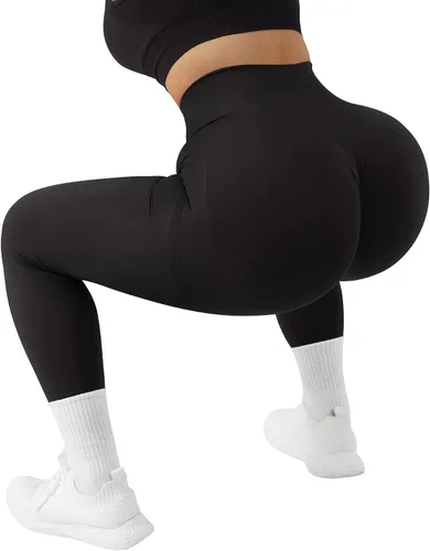 Vista 5 de OMKAGI - Leggings levanta glúteos para mujer pantalones deportivos de yoga con diseño de tiro alto y sin costuras