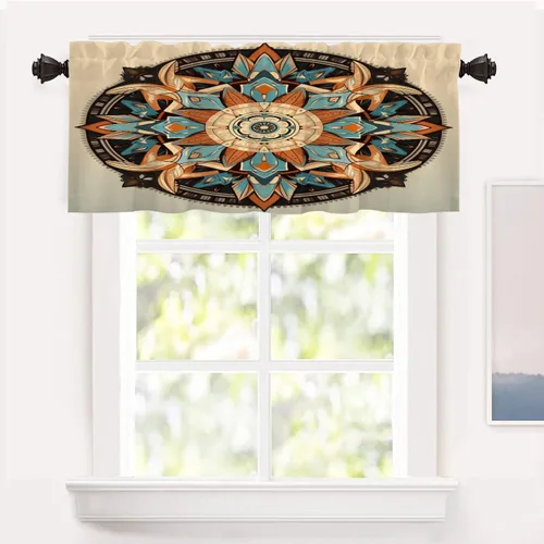 Vista 70 de Shrahala Blue Bright Blackout Curtain Tiers, Colorful Acrylic Paint Pour Abstract Design Kitchen Valance Light Blocking Tier Drapes with Rod Pocket