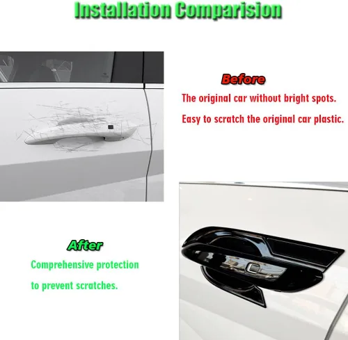 Vista 5 de 8 piezas de plástico ABS para exterior de la manija de la puerta, marco del cuenco, accesorios de decoración para Hyundai Elantra 2021 2022 2023