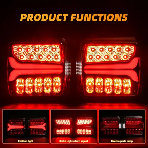 Vista 2 de Luces de remolque inalámbricas, luz LED magnética recargable, kit de luces traseras impermeables para caravana, cámper, barco, caravana, camiones