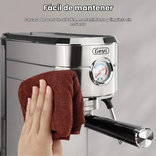 Vista 9 de Gevi Cafeteras comerciales de café expreso, cafetera profesional de 20 barras con espumador de leche, máquinas de café expresso de acero inoxidable