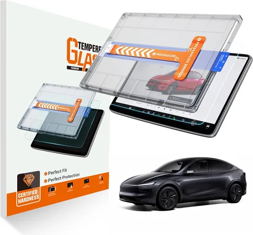 Vista 13 de Protector de pantalla brillante para Tesla Cybertruck – [más claro y suave] Accesorios de camioneta Cybertruck 2024 2025 – Vidrio templado 9H+