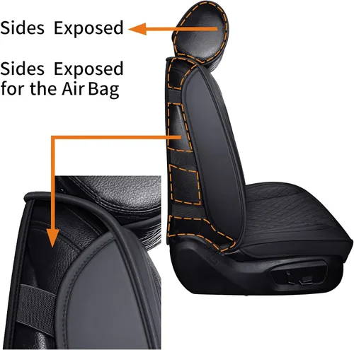 Vista 4 de YIERTAI Fundas universales para asientos delanteros compatibles con Hyundai Tucson Elantra Sonata Nissan Rogue Crosstrek Honda CRV Buick Century