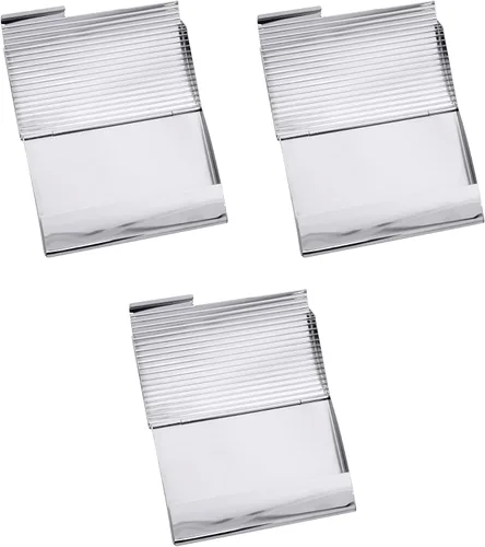 Vista 2 de Stephanie Imports Juego de 3 tarjeteros curvados de metal unisex (Silver Ridge)